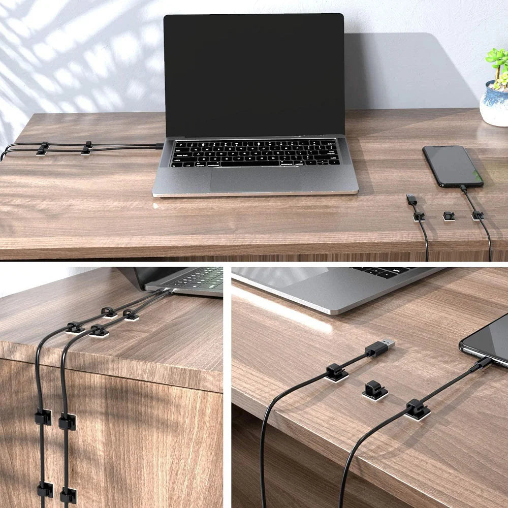 50Pcs Cable Clip Self-Adhesive Cable Organizer Wire Protector Holder For Mouse Headset Wire Storage Desktop Tidy Management Clip