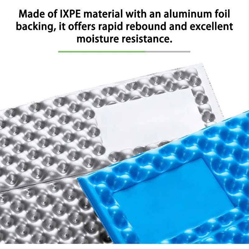Portable Foldable Egg Crate Foam Pad Thickened Aluminum Foil Sleep Mat Moisture Proof Insulation Mat for Travel Picnic Camping