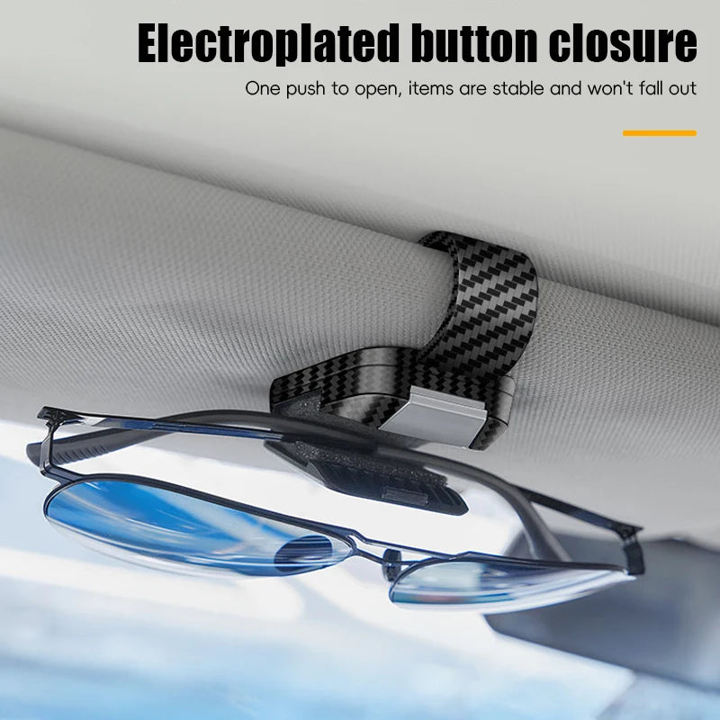 Universal Car Sun Visor Glasses Clip Carbon Fiber Portable Eyeglasses Sunglasses Storage Holder Car Interior Accessories