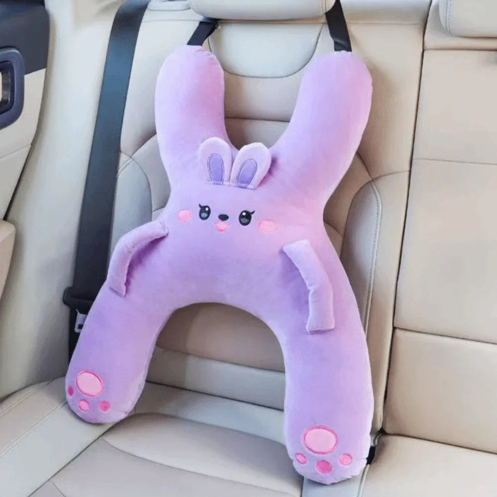 Cute Cartoon Car Headrest Head Support Removable Unisex Sleeping Pillow Breathable Comfortable Car Mounted Pillow Travel Comfort