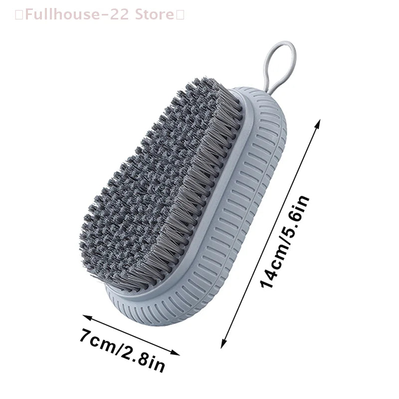 Portable Plastic Handle Cleaning Brush, Soft Bristle Laundry Clothes Shoes Scrub Brush, Household Scrubbing Brush