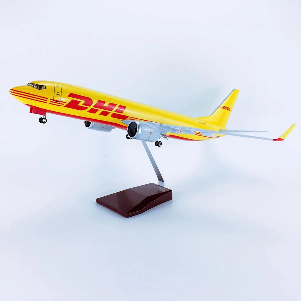 1:85 Scale Aircraft B737 Model DHL Cargo Express 47CM Airline With Base Landing Gears Boys Toys Resin Plane Model For Collection