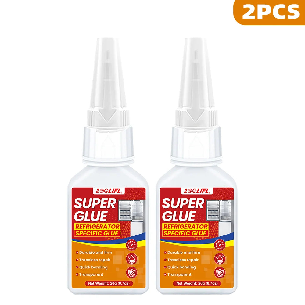 LOOLIFL 20g1-5pcs Special Adhesive for Refrigerator, Cyanoacrylate Adhesive Super Glue, Used for Repairing Refrigerator Drawers.