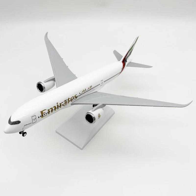 30CM Aircraft Model Planel United Arab Emirates Airline A350 Resin Diecast Airplane with wheels base Collected Gift By Aviation