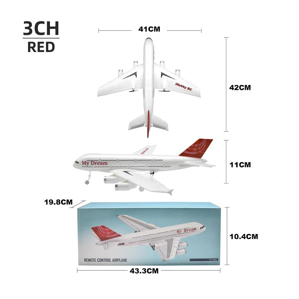 3Ch 2Ch A380 Rc Plane Glider Airplanes Remote Control Foam Aircraft Fixed Wing Aircraft 6 Gyroscope Model Airplane Toys Hobbies