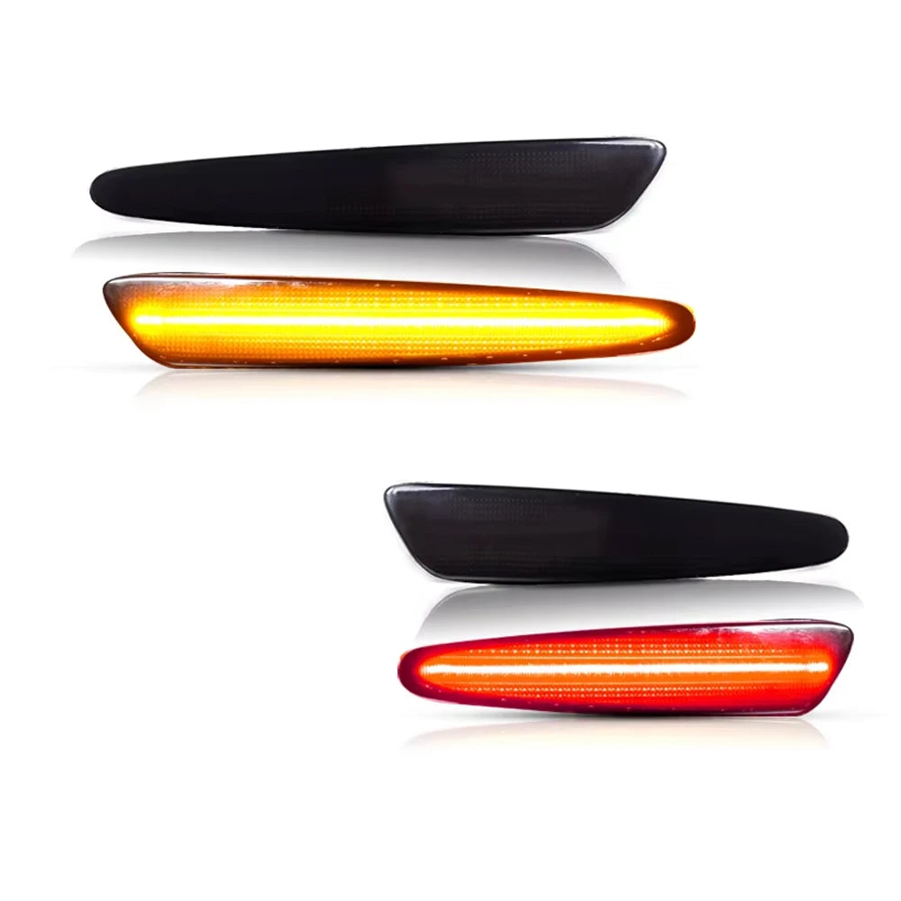Smoked Lens Front Amber Rear Red LED Side Marker Lights For Chevrolet Corvette C6 2005-2013 Fender Flare Lamp Turn Signal Light