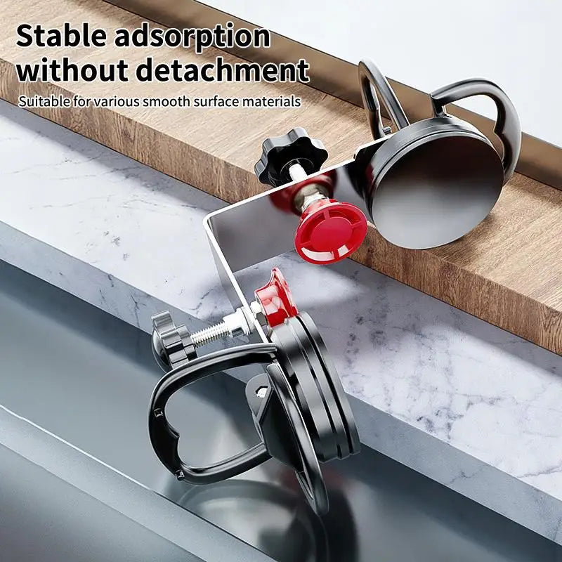 SU 1pcs 90° Tile Right Angle Suction Cup Clamp Heavy-Duty Stainless Steel Tool for Glass/Tile Corner Bonding & Leveling