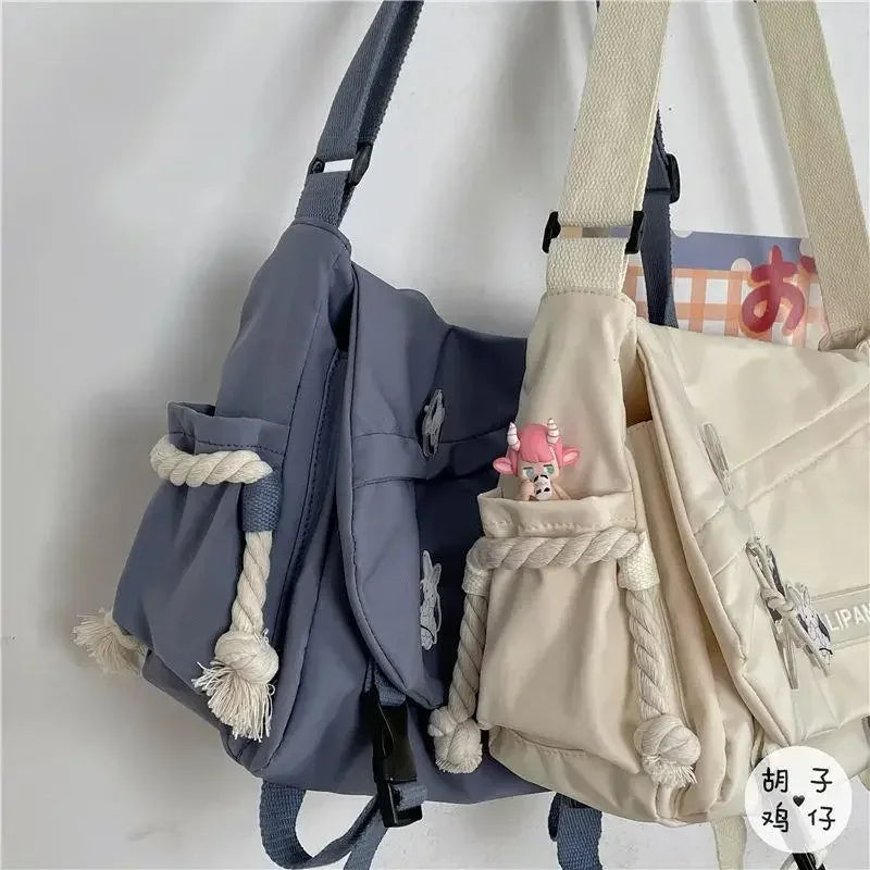 Popular Shoulder Bag Large Capacity Crossbody Bag Retro Workwear Postman Bags for Girls Nylon Handbags Fashion Casual