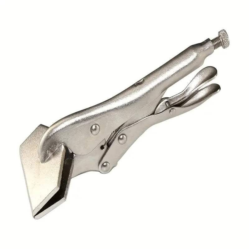 1pc 8-Inch Locking Vice Grip Pliers Adjustable Welding Clamp Ergonomic Handle Carbon Steel Flat Nose Manual Tool for Woodworking