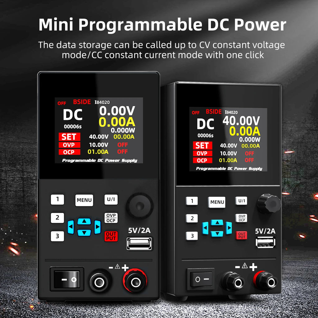 BSIDE I8 40V 20A DC Power Supply Variable, Programmable with Encoder Knob, Adjustable Switching Regulated Bench Power Supply