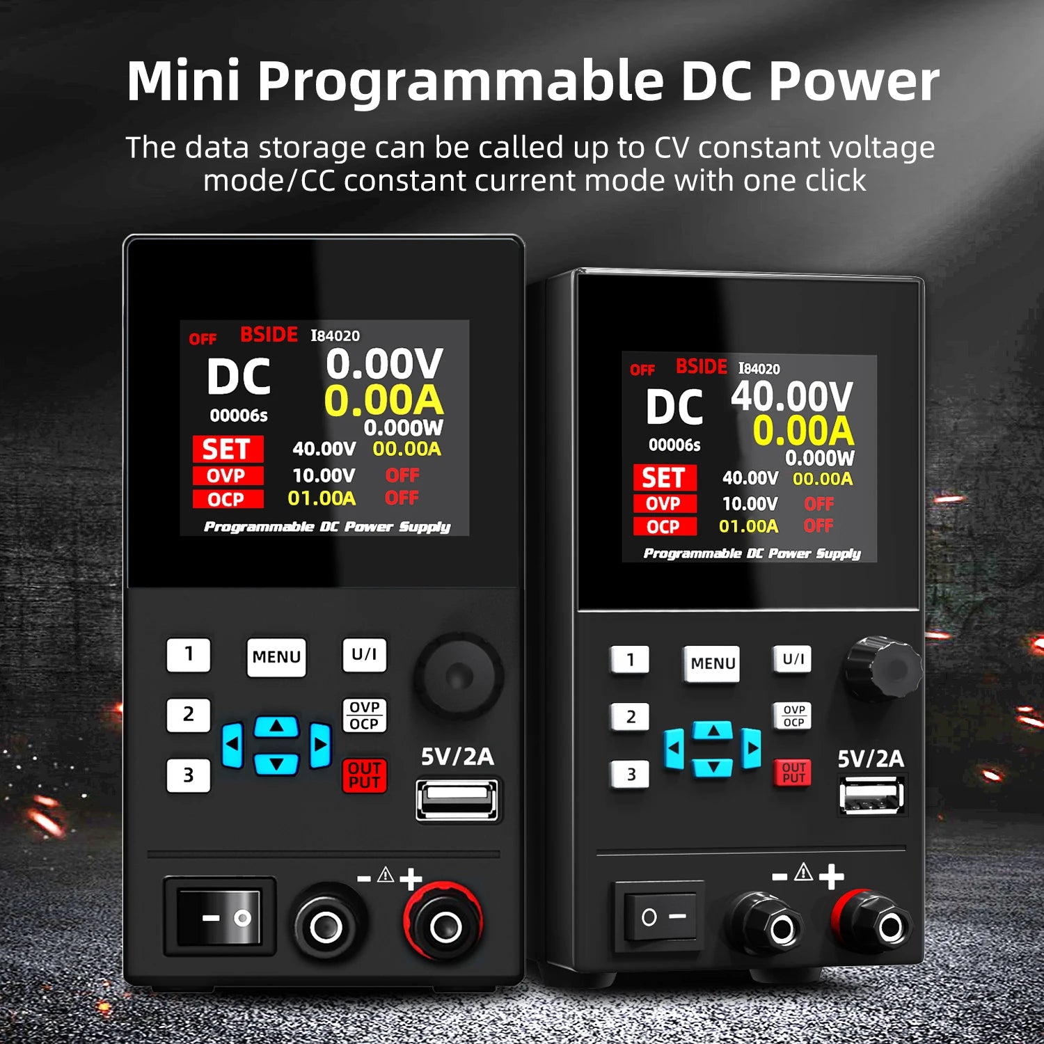 BSIDE I8 40V 20A DC Power Supply Variable, Programmable with Encoder Knob, Adjustable Switching Regulated Bench Power Supply