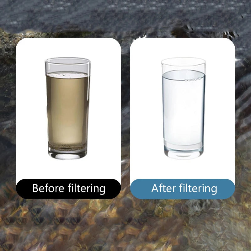 1/2/4/5pcs 396 Gallons Outdoor Personal Water Filter 0.01Mi 4-Stage Filtration System Portable Water Purifier Survival Straws