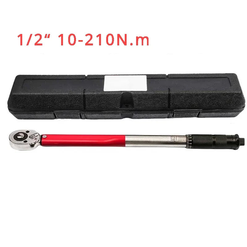 10-210/28-210N.m Torque Wrench 1/2” Precise Reversible Ratchet Torques Key Professional Bicycle Motorcycle Car Automotive Tool