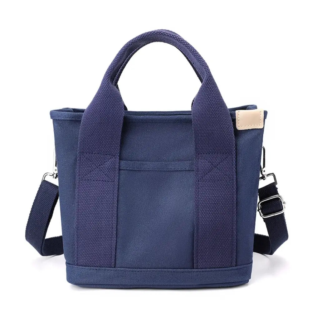 Multi-pocket Japanese Style Crossbody Bag Handbag Large Capacity Pure Color Tote Bag Mommy Bag Message Bag Canvas Shoulder Bag