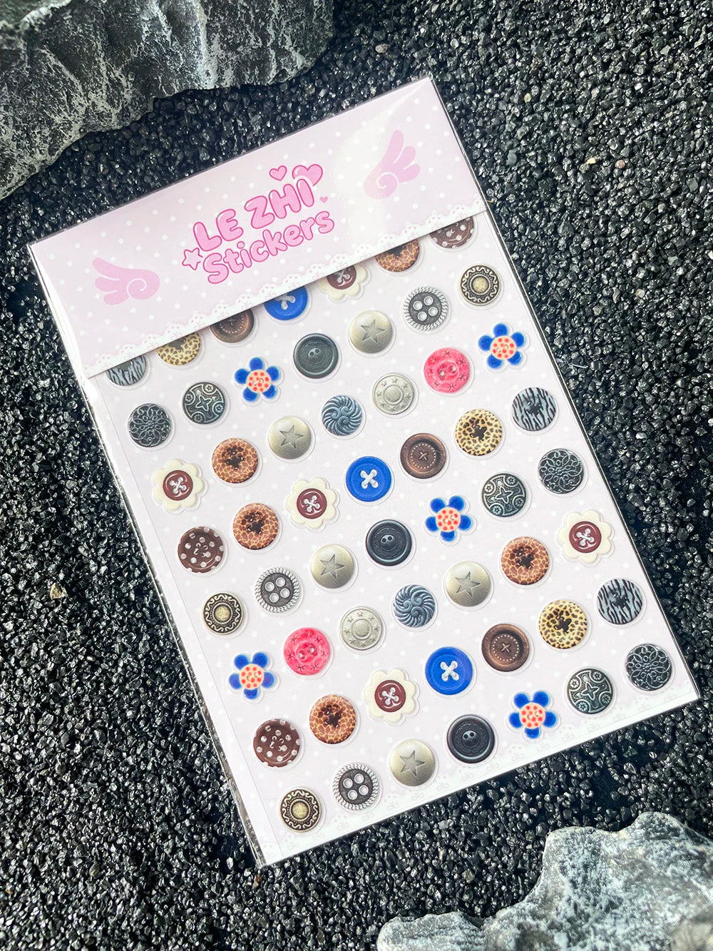 Kawaii Mini Cute Retro Sweet Button Design Nail Art Sticker Ultra-Thin Self-Adhesive Slider Diy Luggage Tags Stickers