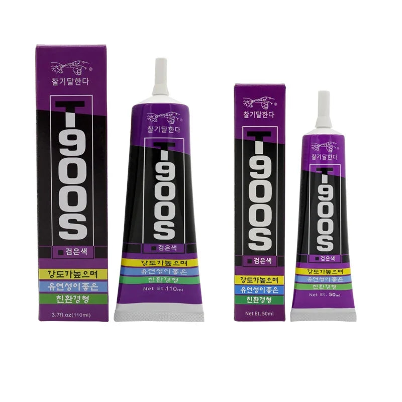 T900S Korea Soft Super Glue Eleastic Components Laptop Mobile Phone LCD Display Screen Black Adhesive Sealant Glue PVC Metal