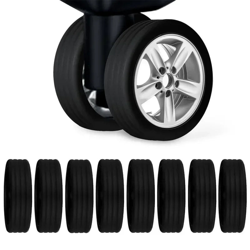 8 Pcs Silicone Wheels Protector Suitable for Two-wheeled Luggage Reduce Noise Silent Caster Sleeve Suitcase Accessories