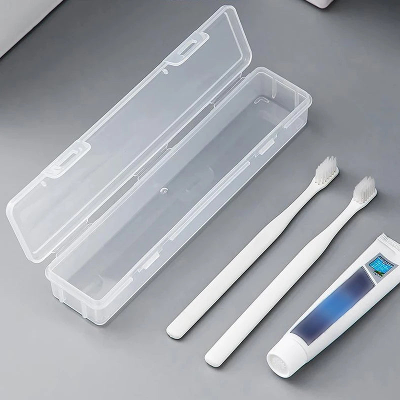 Portable Toothbrush Box Plastic Travel Toothbrush Case Transparent Toothbrush Holder Organizer Travel Practical Accessories