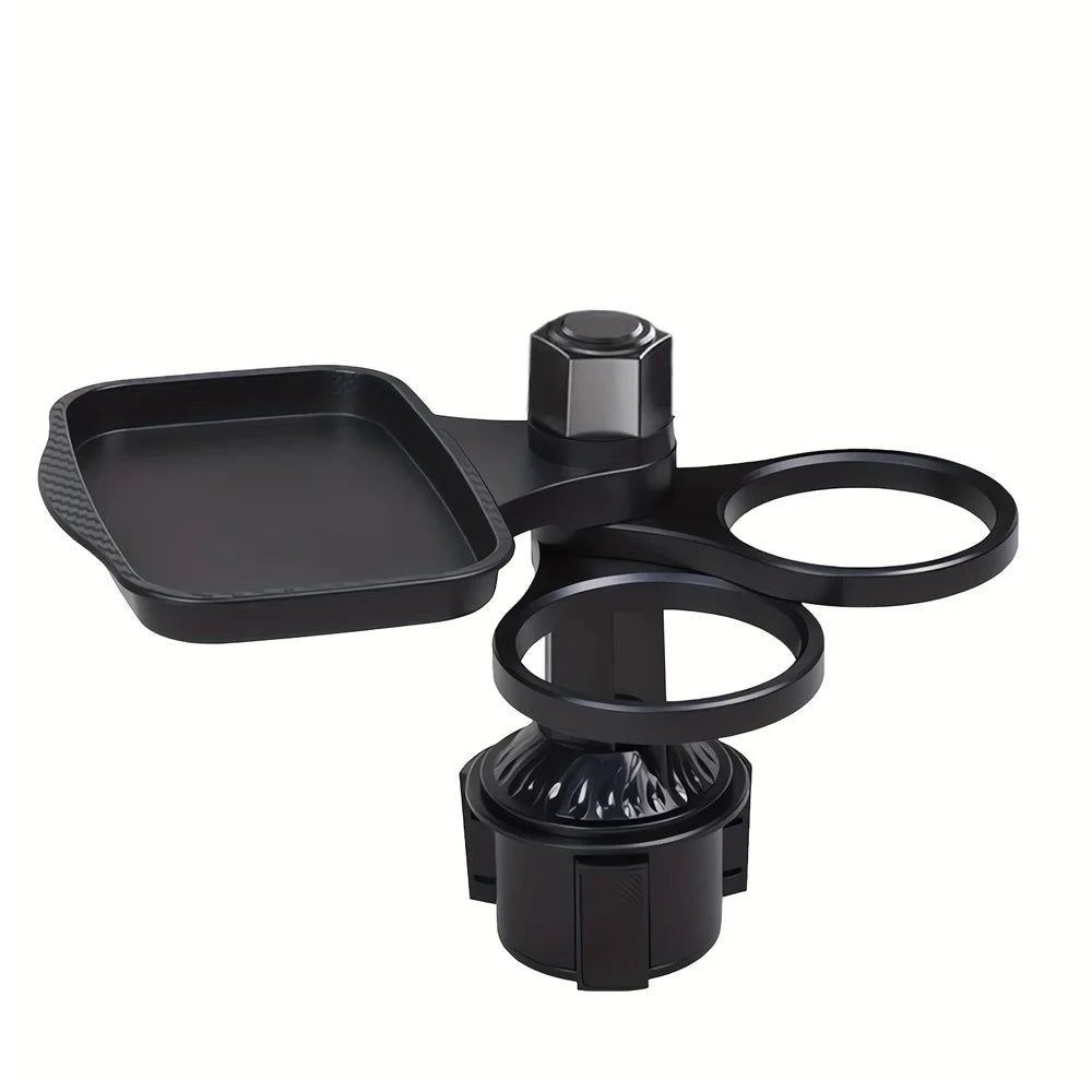 For Universal New 3 in 1 Detachable Car Cup Holder Tray Expandable Food Table 360 Rotating Design Sturdy Base Long Road Trips