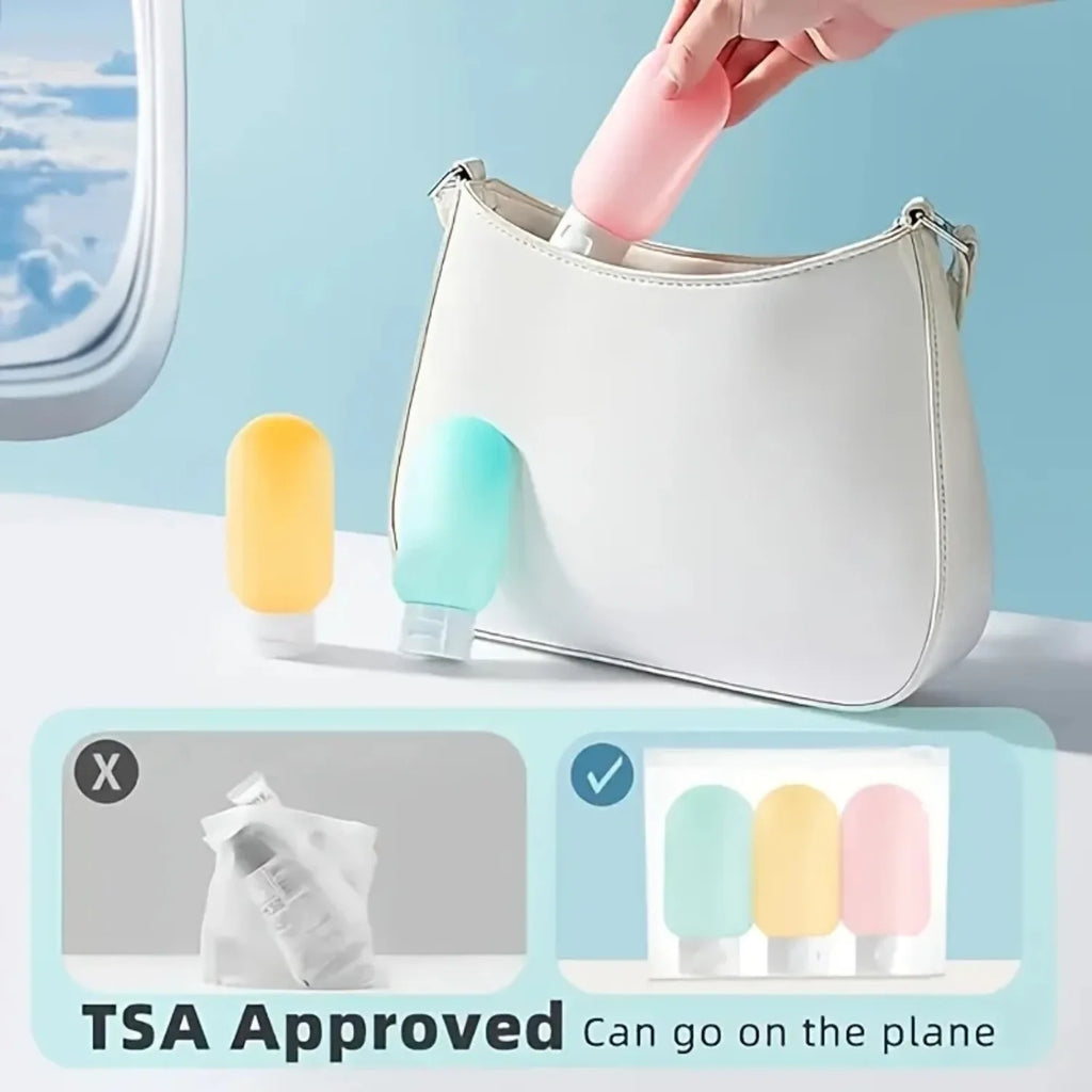 4Pcs Travel Bottles Set Refillable Bottle Cosmetic Containers 60ml Cream Lotion Shampoo Travel Dispenser Squeeze Tube Makeup
