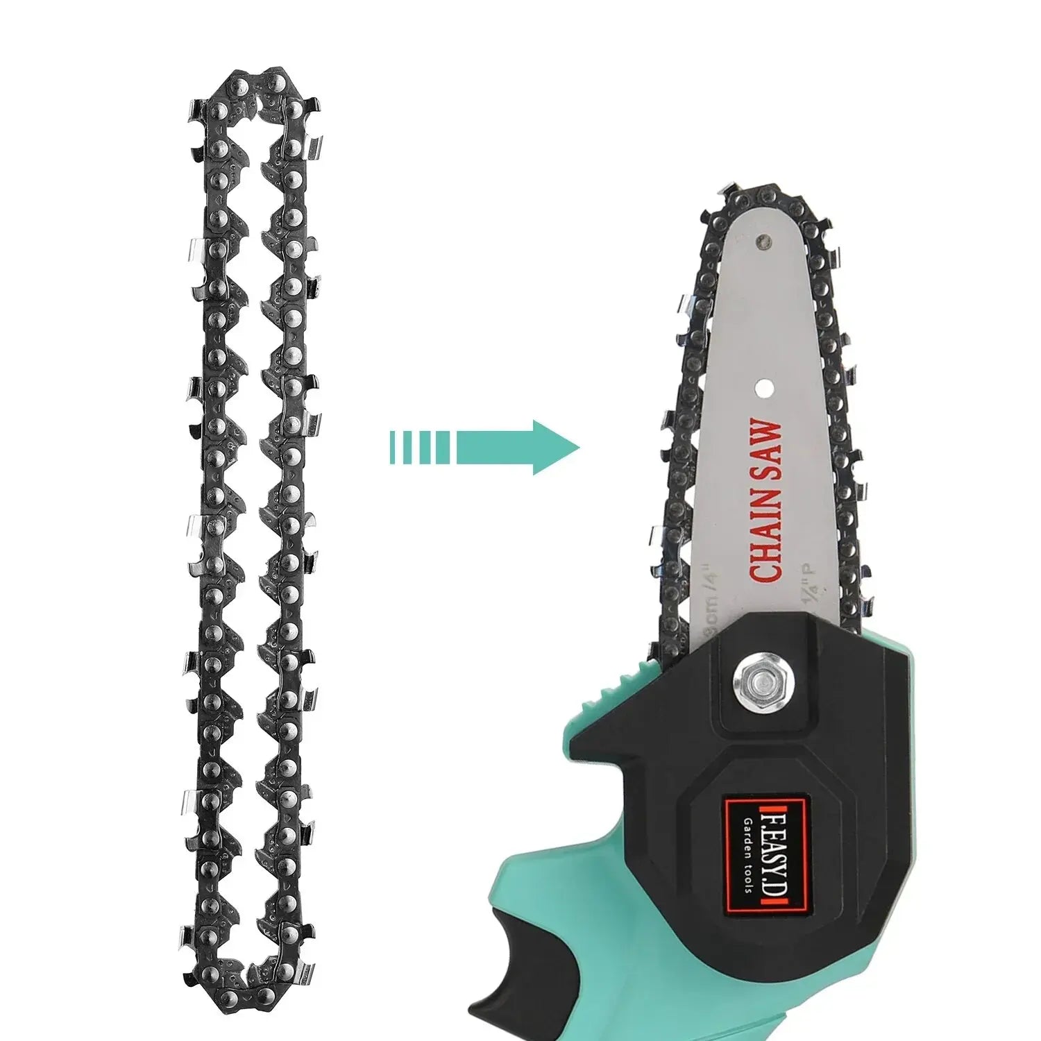 4/6/8 Inch Saw Bar 28/36 Knots Electric Chain Saw Accessories Replacement Chain Guide Mini Steel Chainsaw Garden Cutting Tool