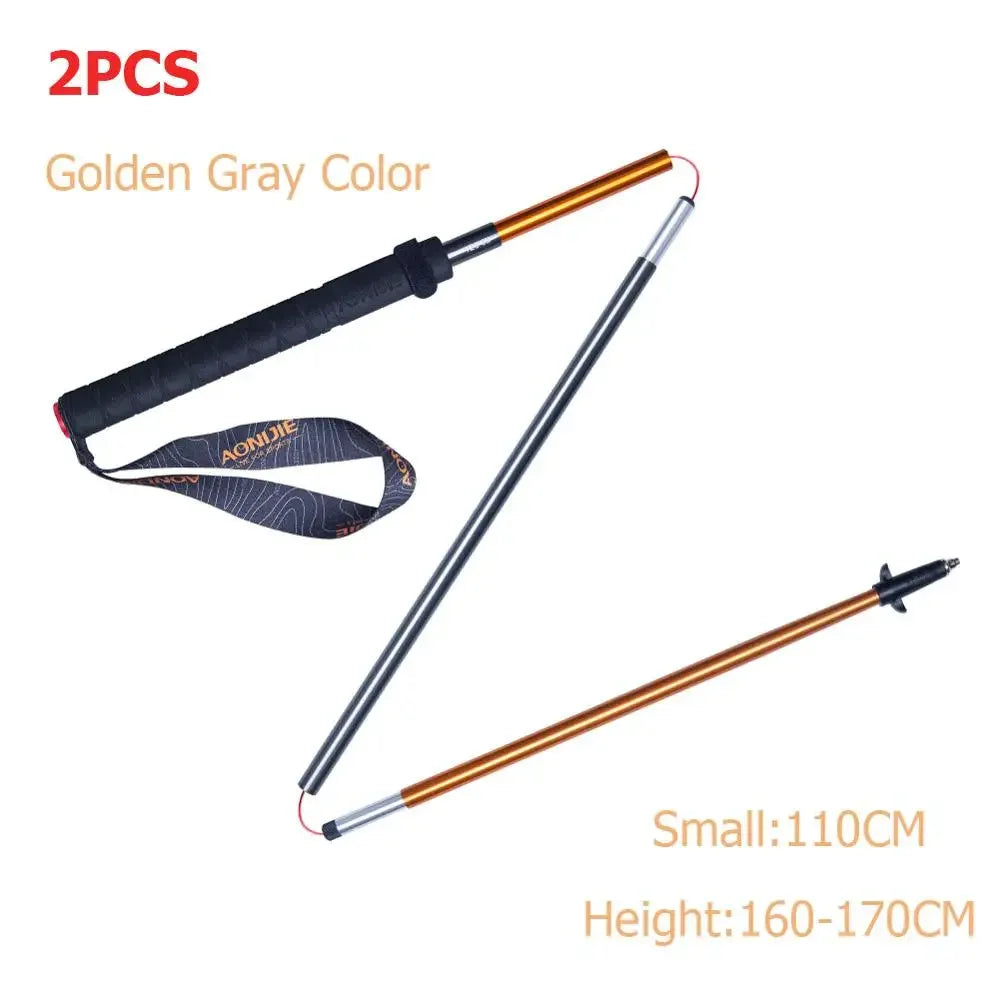2pcs AONIJIE E4201 Trekking Pole Lightweight Folding Collapsible Quick Lock Hiking Pole Trail Running Walking Stick Carbon Fiber