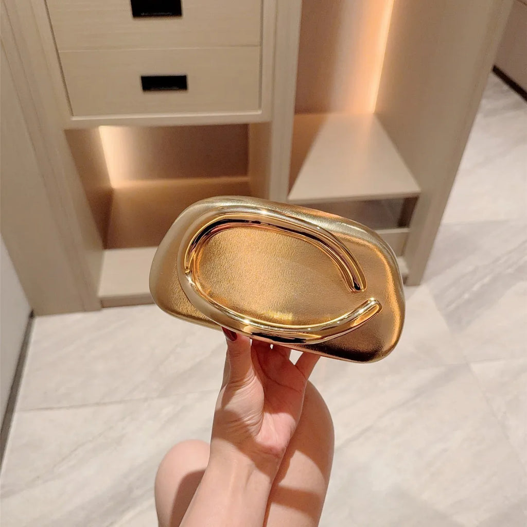 Gold Metal Closure Box Clutch Bag Women Evening Wedding Party Cute Purse Bag Handbag Dark Red Beige 2025 Spring New Fashion Ins