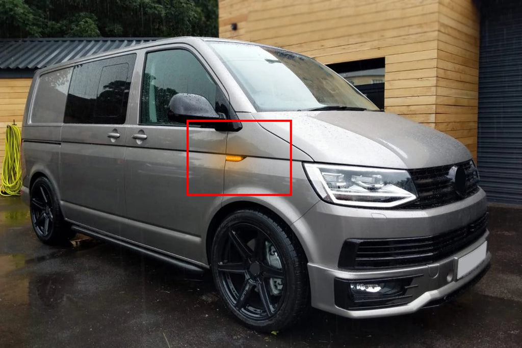 ANGRONG 2x Dynamic Amber LED Side Marker Repeater Indicator Light For VW T6 Transporter Caravelle 2015-2019