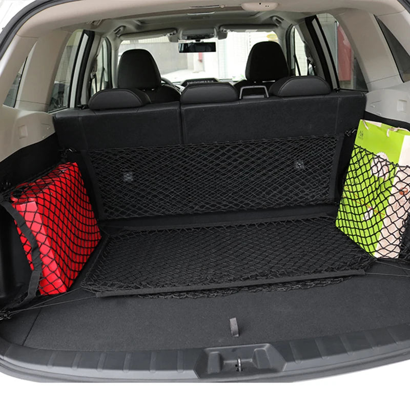 For Subaru Forester Impreza Ascent Outback Legacy XV WRX BRZ Car Trunk Luggage Storage Elastic Mesh Crille Net Auto Accessories