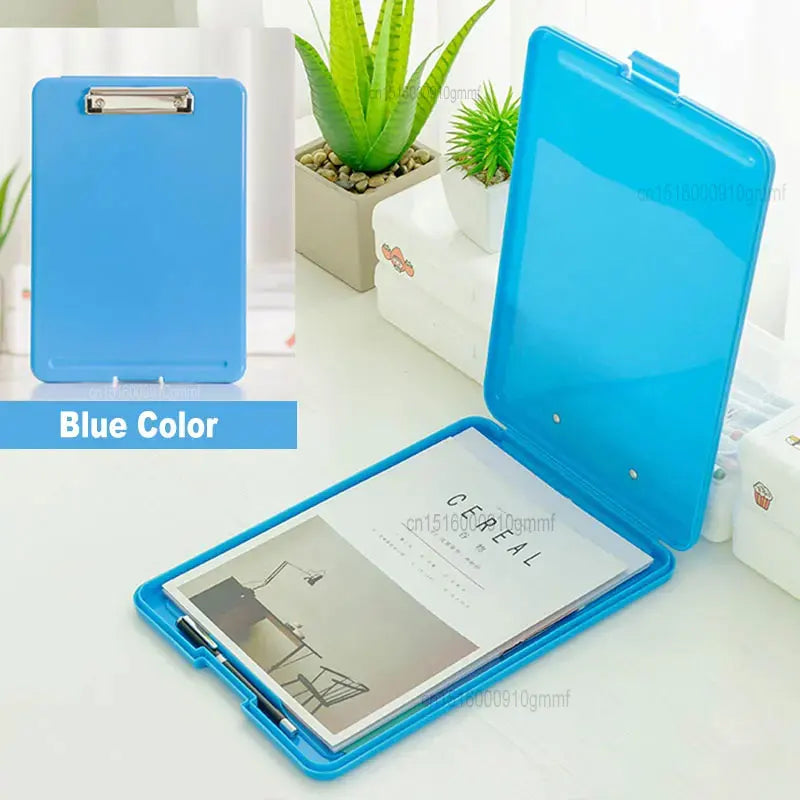A4 Paper File Document Storage Box With Folder Clip Writing Board WordPad Office School Stationery Holder Organizer Case 8 Color