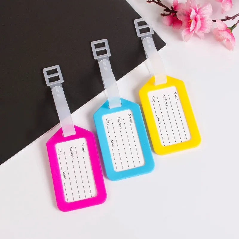 5PCS Luggage Tag Boarding Shipping Plastic Baggage Tags Travel Accessory Women Men Suitcase ID Address Name Holder Bag Label