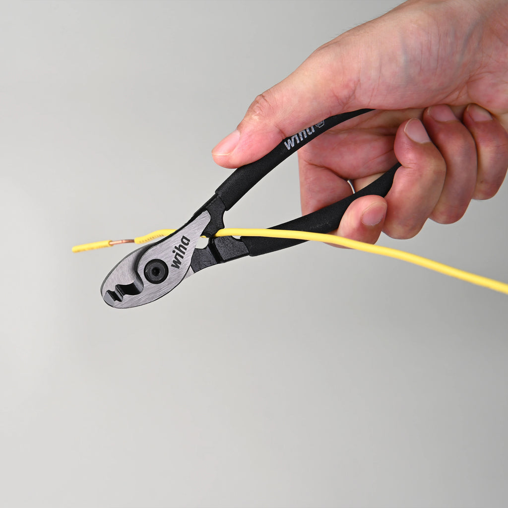 Wiha Black Forest Multifunctional Cable Pliers, Professional Electrician Tool Cable Cutters, 180° Flip Small Double-Edged 46691