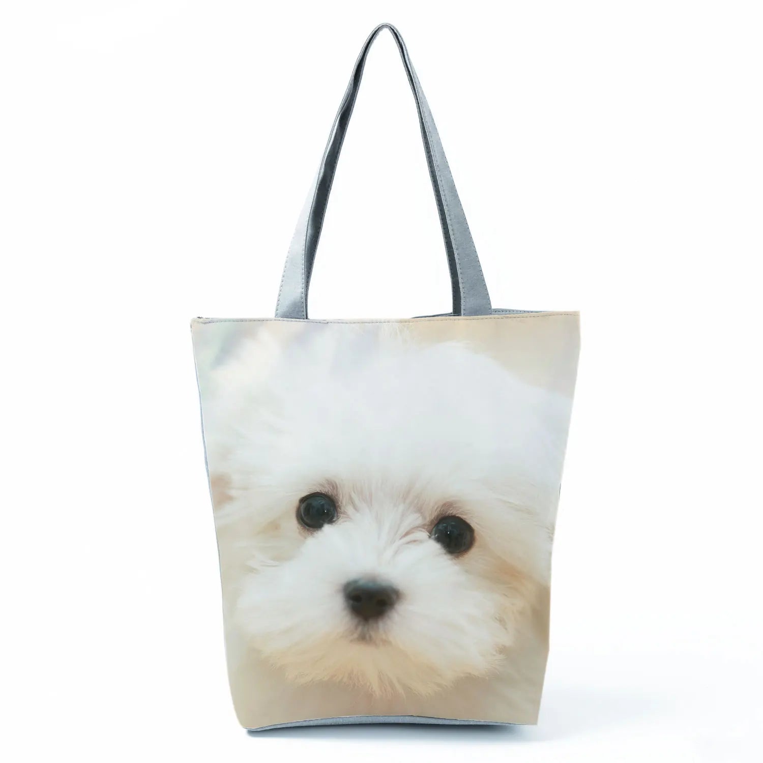 Cute Maltese Dogs Print Handbags Casual Women Shopping Bag Large Capacity Foldable Shoulder Bags Eco Reusable Travel Beach Totes