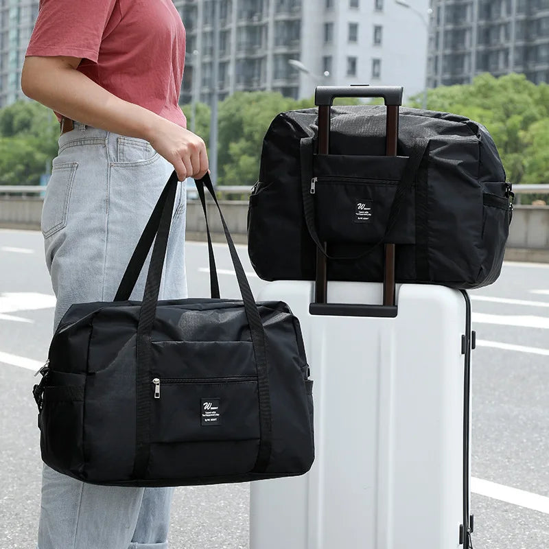 Large Capacity Folding Travel Bags Waterproof Luggage Tote Handbag,portable Clothing Bag,tie Rod Duffel Bag,clothes Storage Bag
