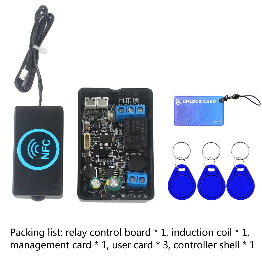 Fingerprint access controller NFC electric lock control relay module IC card induction switch electric bicycle DIY unlock