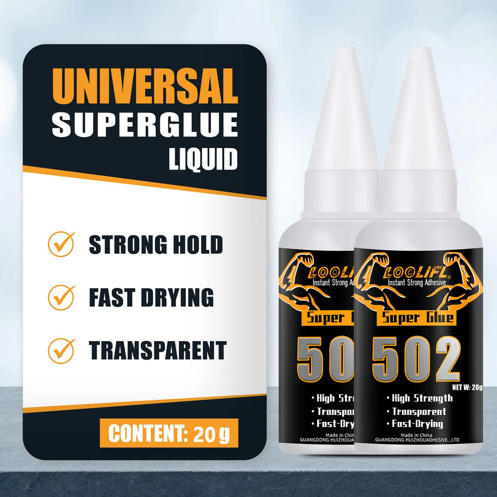 LOOLIFL Super Glue 502 & Threadlocker Set 243 Medium Strength 271 High Strength Anaerobic Screw Lock Glue Instant Cyanoacrylate Adhesive Sealant for Metal Wood Ceramic Repair