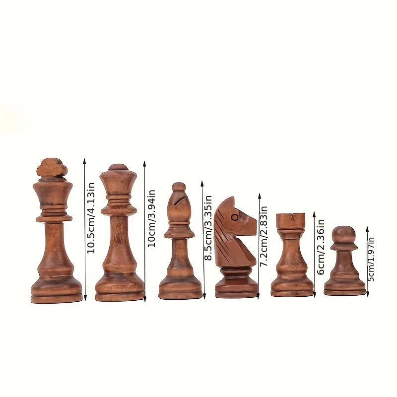 32pcs Wooden Chess Pieces Complete Chessmen wood Chess Set Chess Piece Accessories