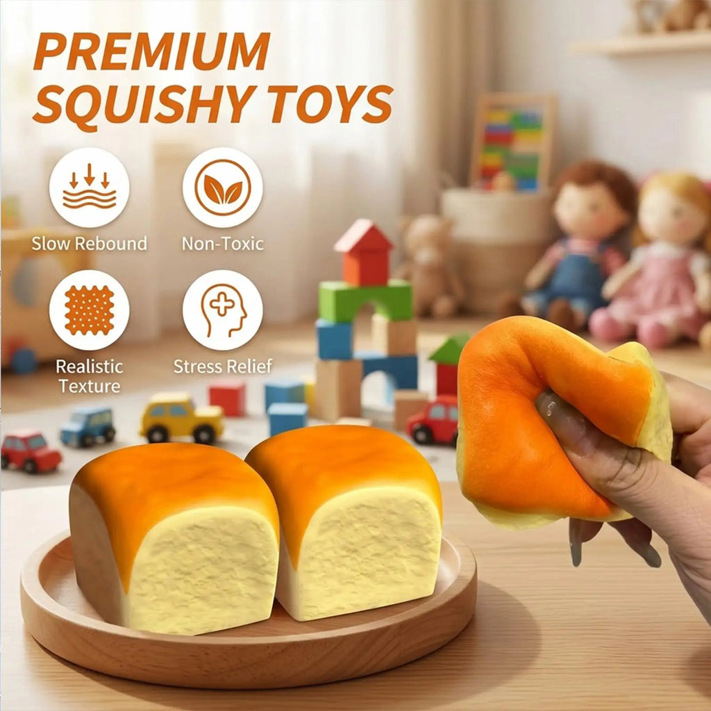 1/2Pcs Taba Squeeze Cheese Cube Bread Squishy Soft Slow Rise Stress Relief Fidget for Kids Party Favors Adults Office Gifts