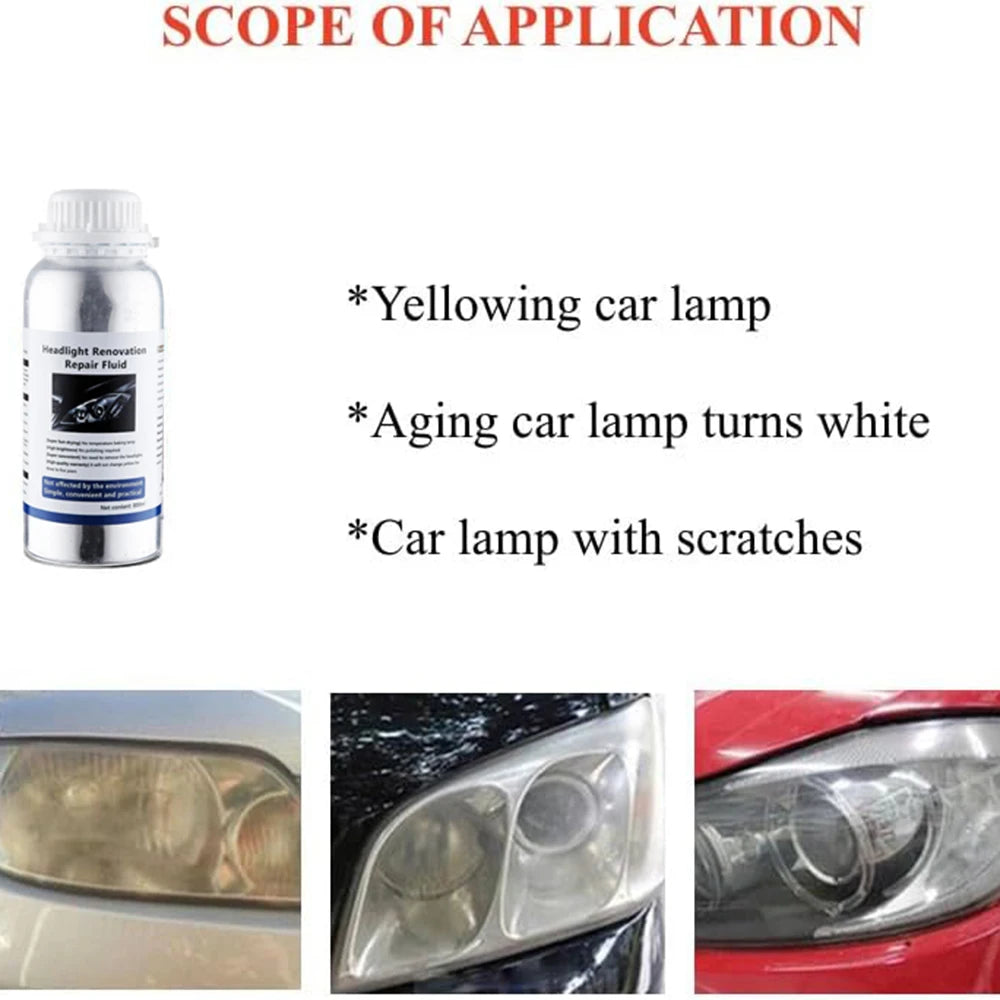Car Headlight Repair Liquid Car Headlamp Renovation Restoration Cleaning Car Headlight Liquid Polymer Polish Auto Part headlight