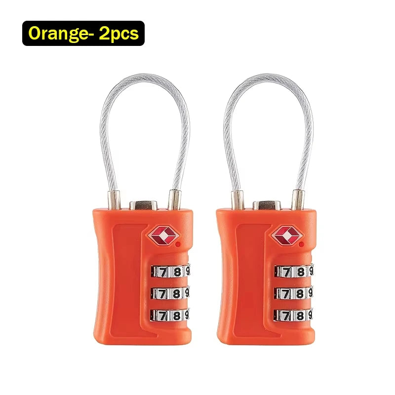 TSA Customs Lock 3 Digits Travel Password Changeable Lock Digital Lock Zinc Alloy Suitcase Luggage Anti-theft Lock for Airplane