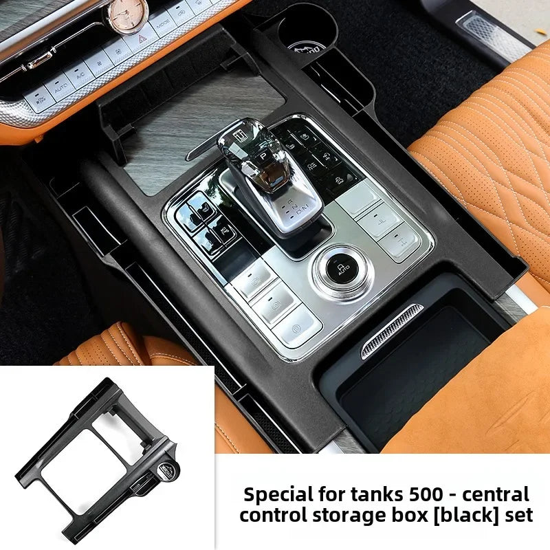 Car Central Control Storage Box Water Cup Mobile Phone Holder For Great Wall GWM WEY Tank 500 2022 2023 2024 Car Accessories