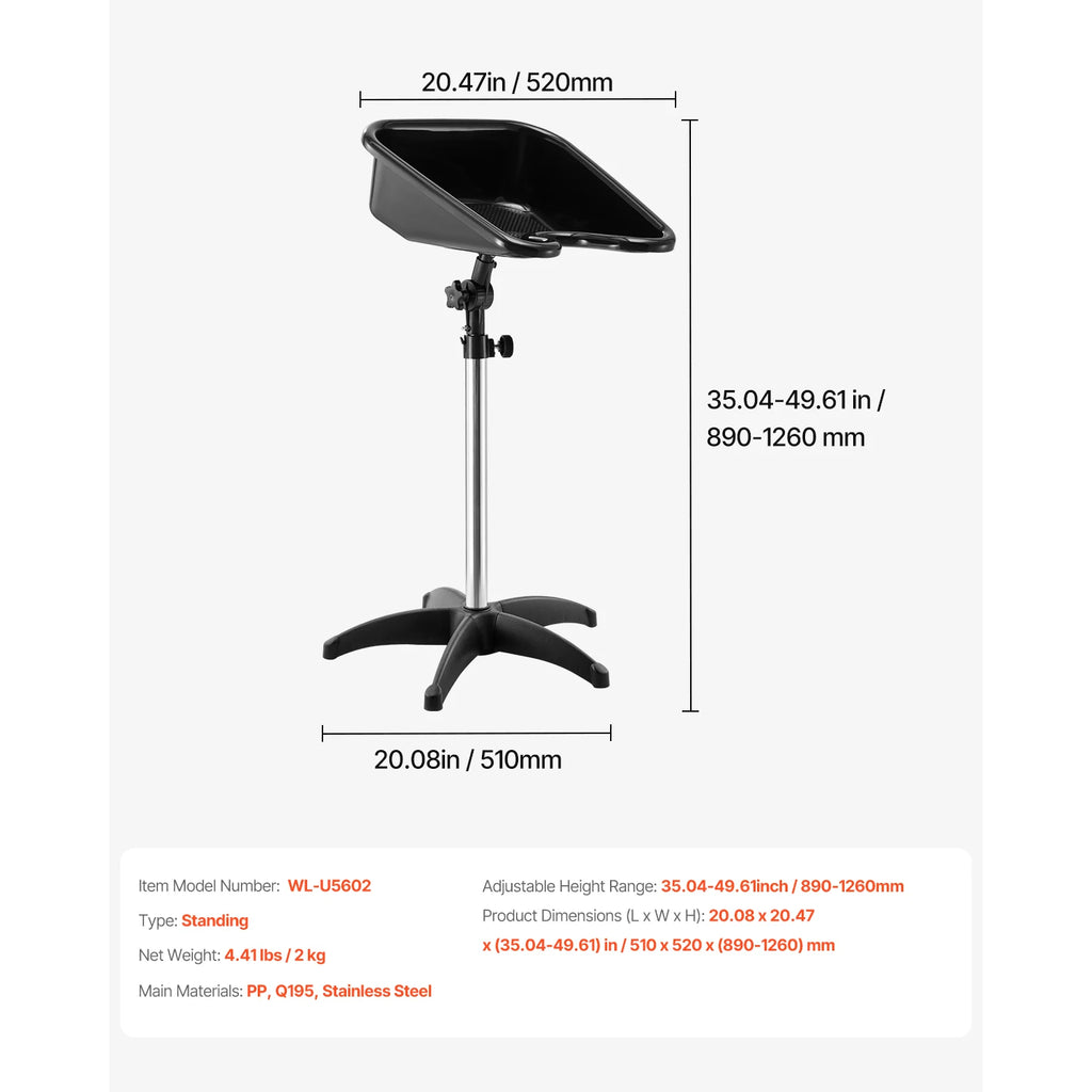 SucceBuy Portable Shampoo Bowl Shampoo Sink for Washing Hair with Electric Pump Height and Angle Adjustable for Home Salon Use