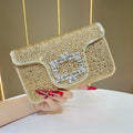 New Ladies Luxury Crystals Evening Bags Sparkling Diamond Dinner Party Dress Bags Metal Chain Wedding Clutch Purses and Handbags