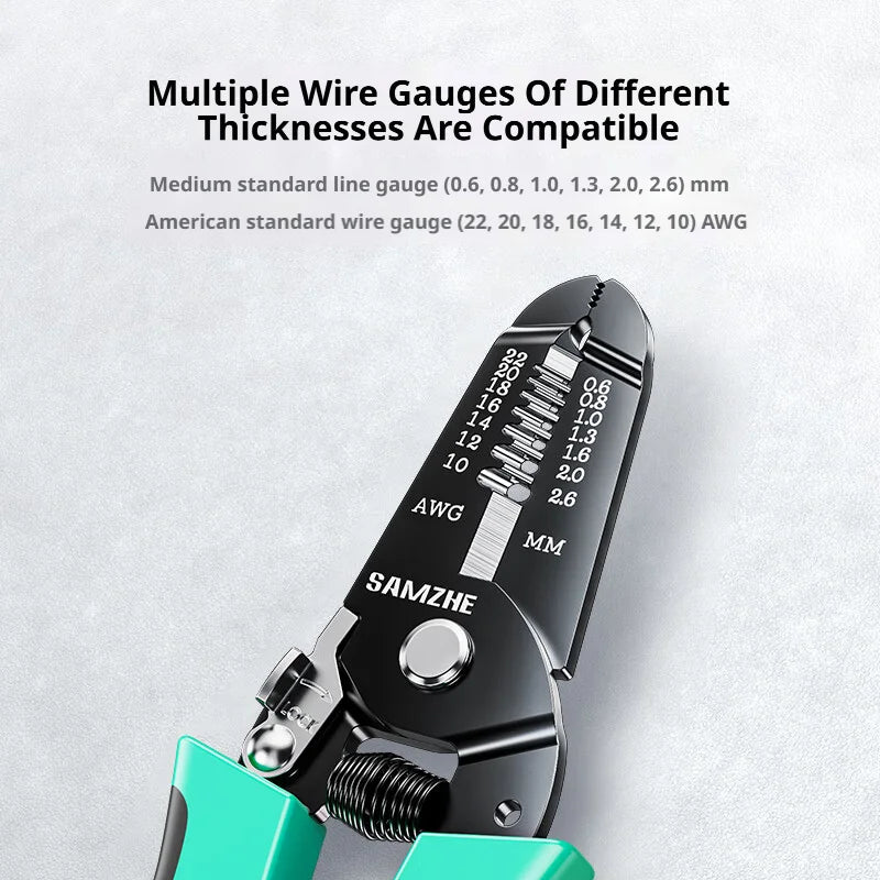 SAMZHE Wire Cutter, Wire Stripper Crimper Professional Multi-Function Wire Stripping Tool, Cable Stripper, Wiring Tools