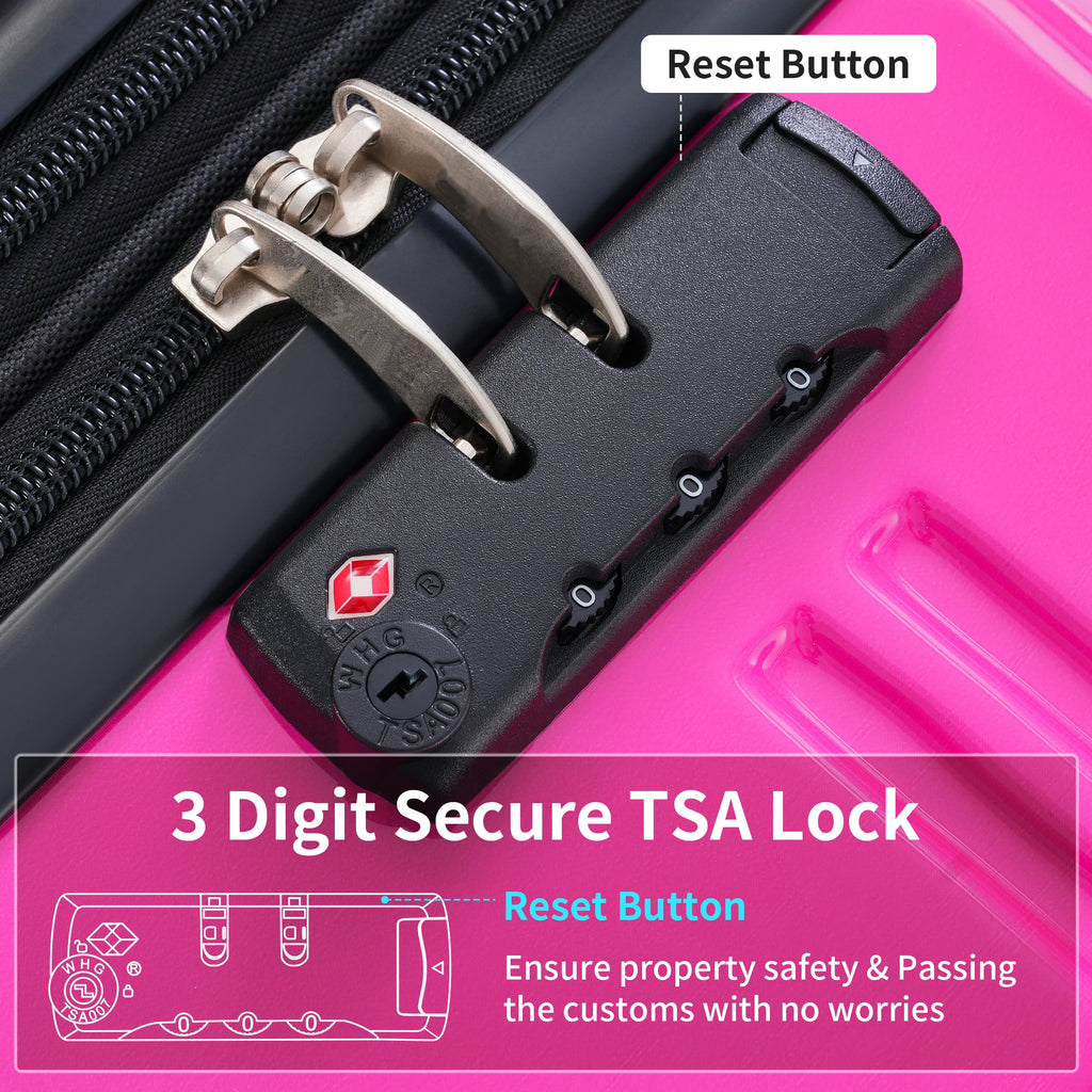 Hardshell Luggage Sets 3 Piece Gradient Color Expandable Suitcase with Spinner Wheels and TSA Lock Lightweight 20" 24" 28"