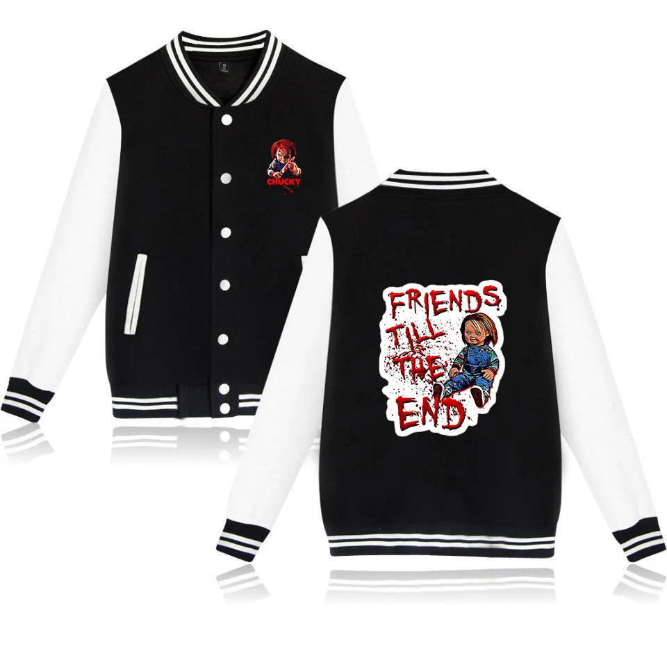 Child's Play Chucky Bomber Jacket Women Men Autumn Baseball Jacket Coat Student Streetwear Harajuku Bomber College Jacket
