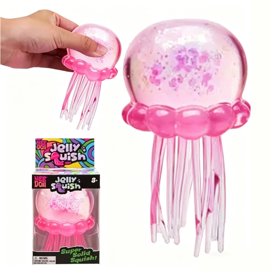 Safe & Odorless Jellyfish Squishy Toy, Soft Transparent Squeeze Fidget Toy, Stress Relief Sensory ToyS for Kids Adults Gifts