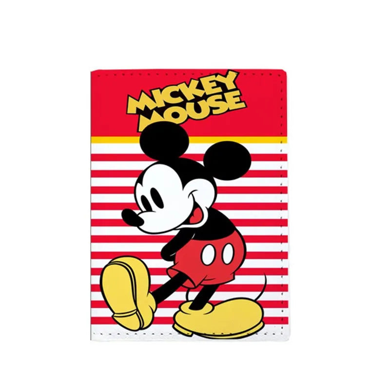 2023 Disney Mickey Minnie Mouse Travel Accessories Passport Cover Holder PU Leather Unisex ID Bank Card Holders Wedding Gifts