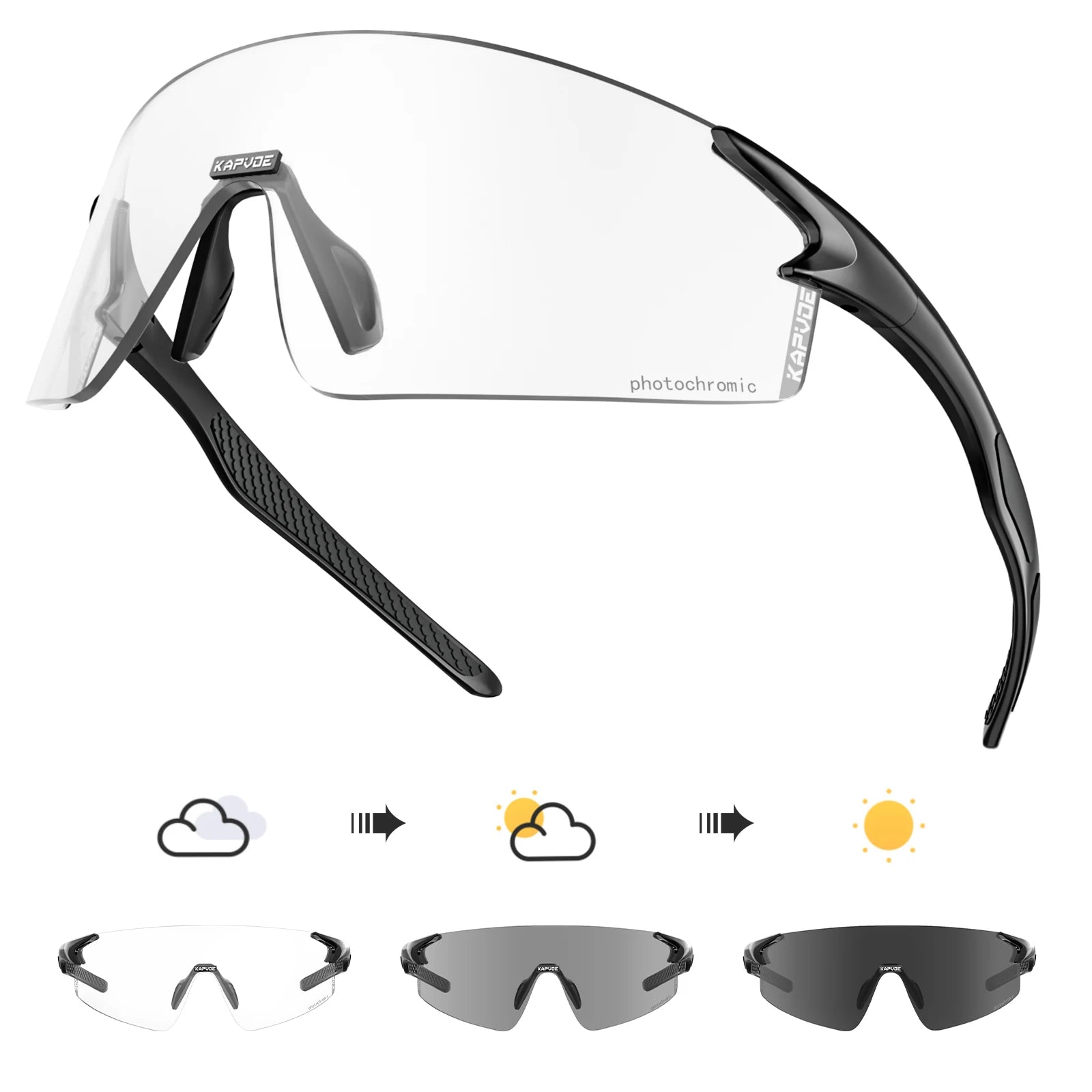 Kapvoe UV400 Fashion Sunglasses Men MTB Bike Cycling Glasses Eyewear Women Bike Outdoor Sports Night-riding glasses for racing
