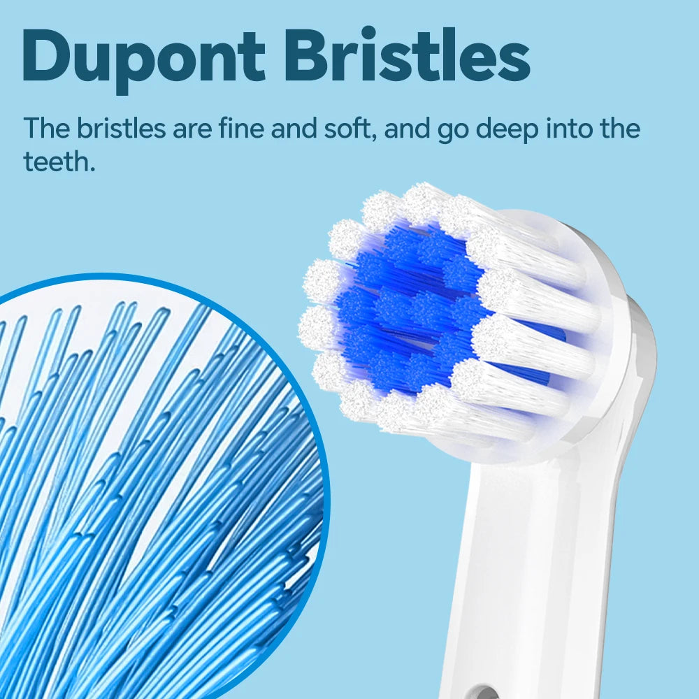 Toothbrush Head Protective Box Travel Container and 4x Soft Replacement Brush Heads Compatible with Oral B Electric Toothbrushes